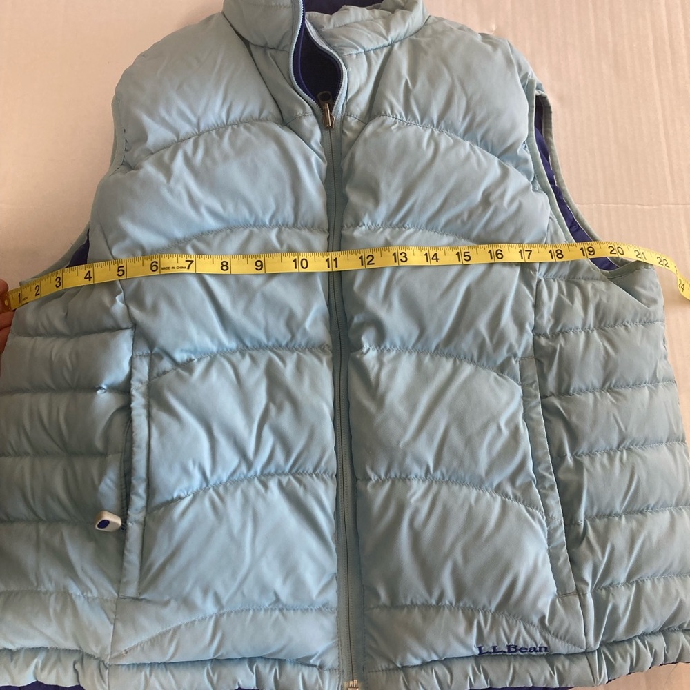L.L.Bean Puffer Down Filled Vest Zipper Reversible Women’s Size Large - Picture 8 of 9